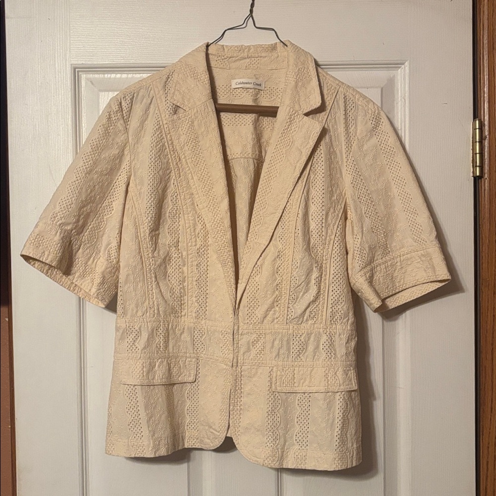 Coldwater Creek Beige Textured Jacket